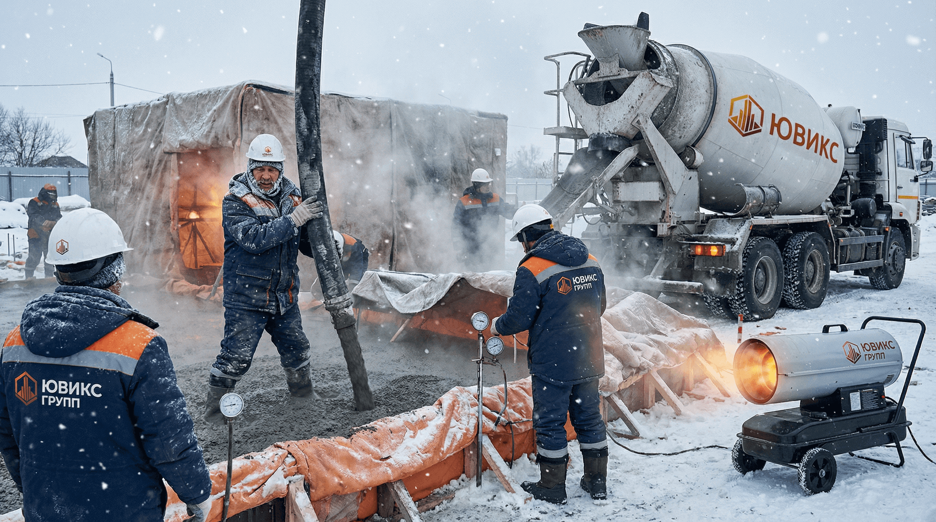 Бетонирование в январе: какие составы не замёрзнут и дадут расчётную прочность